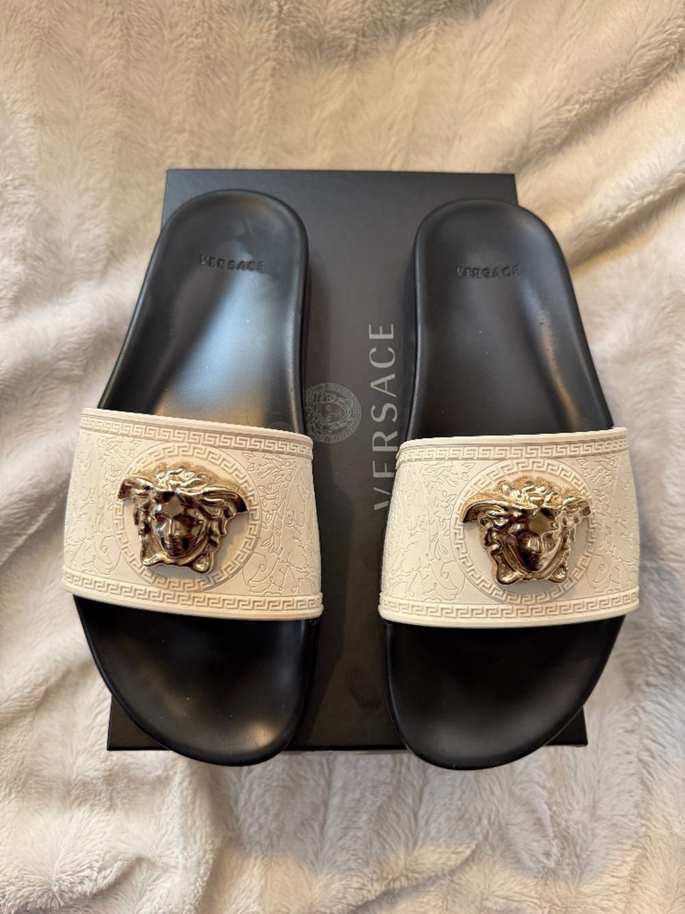 Authentic Versace Gold Medusa Head Pool Slides